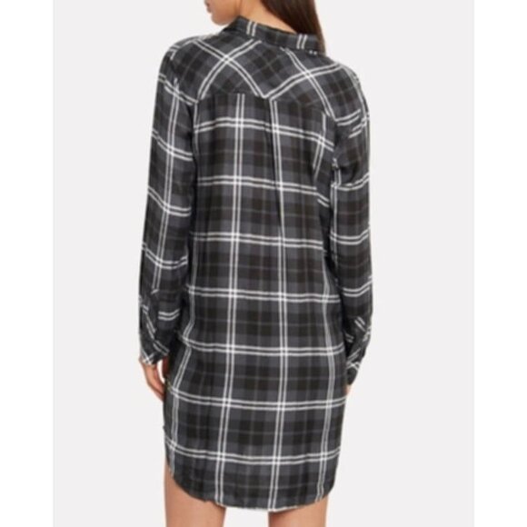 Rails Bianca Shirt Dress in Onyx Slate White - Small - Picture 11 of 11